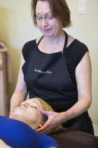 Teresa Sage demonstrates Craniosacral Massage techniques