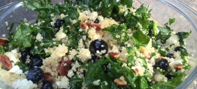 Healthy Summer Salad: Blueberry, Kale and Quinoa